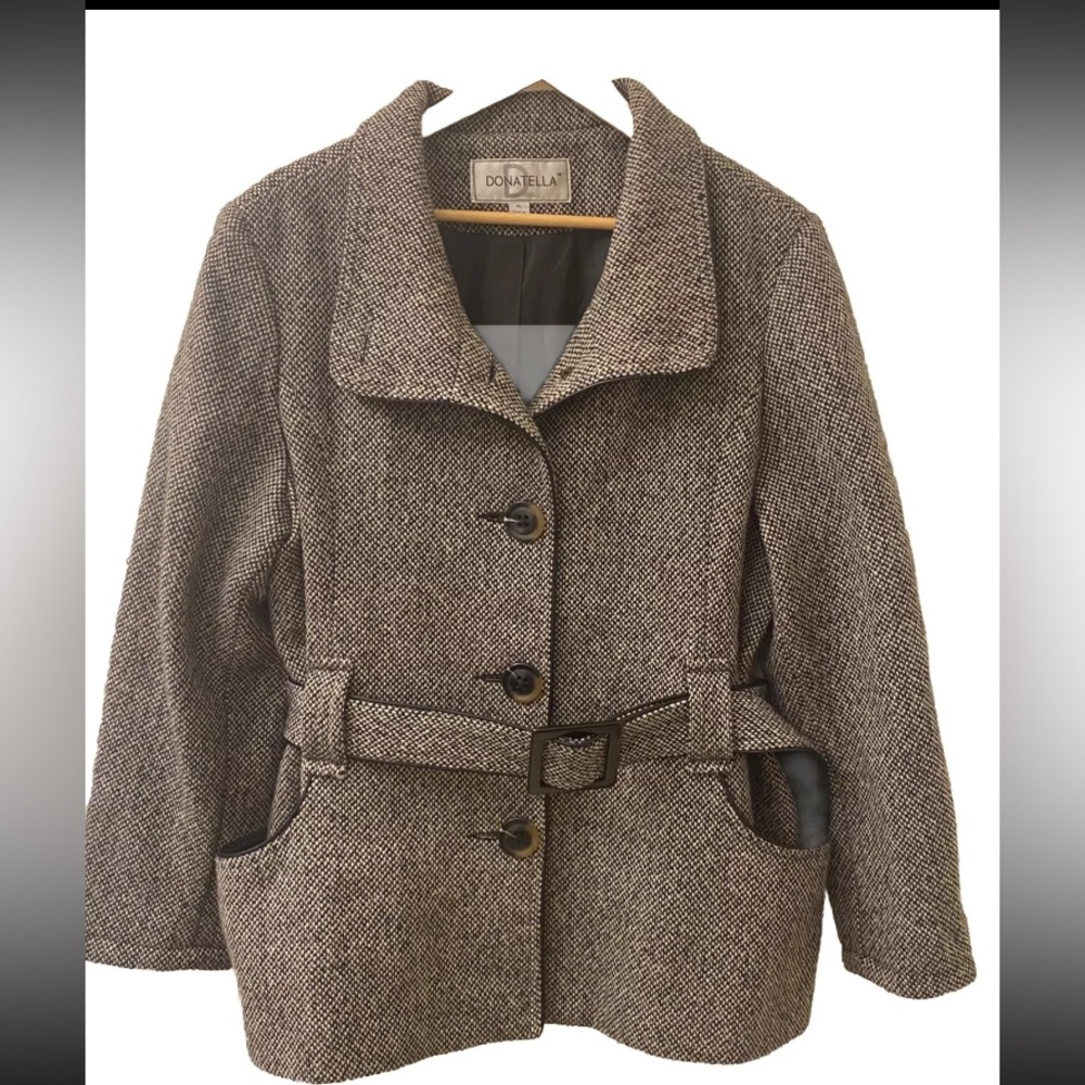 Donatella Lined Wool Blend Coat